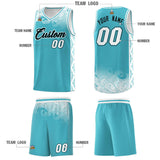 Custom Sky Blue Personalized Cloud Pattern Sports Sets Uniform Basketball Jersey