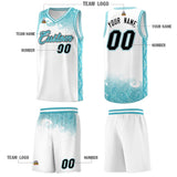 Custom White Personalized Cloud Pattern Sports Sets Uniform Basketball Jersey