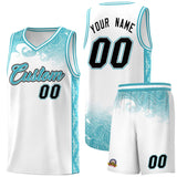 Custom White Personalized Cloud Pattern Sports Sets Uniform Basketball Jersey