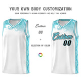 Custom White Personalized Cloud Pattern Sports Sets Uniform Basketball Jersey