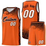 Custom Orange Personalized Cloud Pattern Sports Sets Uniform Basketball Jersey