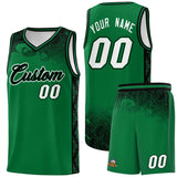 Custom Kelly Green Personalized Cloud Pattern Sports Sets Uniform Basketball Jersey