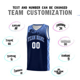 Custom Navy Personalized Cloud Pattern Sports Sets Uniform Basketball Jersey