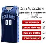 Custom Navy Personalized Cloud Pattern Sports Sets Uniform Basketball Jersey