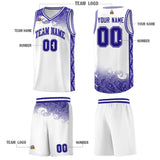 Custom White Personalized Cloud Pattern Sports Sets Uniform Basketball Jersey
