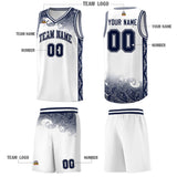 Custom White Personalized Cloud Pattern Sports Sets Uniform Basketball Jersey