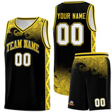 Custom Black Personalized Cloud Pattern Sports Sets Uniform Basketball Jersey