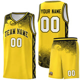 Custom Gold Personalized Cloud Pattern Sports Sets Uniform Basketball Jersey
