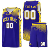 Custom Royal Personalized Cloud Pattern Sports Sets Uniform Basketball Jersey