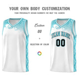 Custom White Personalized Cloud Pattern Sports Sets Uniform Basketball Jersey