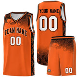 Custom Orange Personalized Cloud Pattern Sports Sets Uniform Basketball Jersey