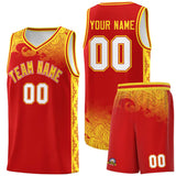 Custom Red Personalized Cloud Pattern Sports Sets Uniform Basketball Jersey