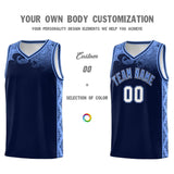 Custom Navy Personalized Cloud Pattern Sports Sets Uniform Basketball Jersey