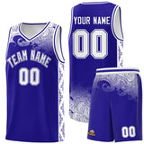 Custom Royal Personalized Cloud Pattern Sports Sets Uniform Basketball Jersey
