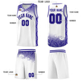 Custom White Personalized Cloud Pattern Sports Sets Uniform Basketball Jersey