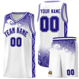 Custom White Personalized Cloud Pattern Sports Sets Uniform Basketball Jersey
