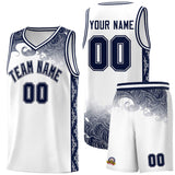 Custom White Personalized Cloud Pattern Sports Sets Uniform Basketball Jersey