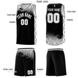 Custom Black Personalized Cloud Pattern Sports Sets Uniform Basketball Jersey