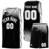 Custom Black Personalized Cloud Pattern Sports Sets Uniform Basketball Jersey