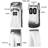 Custom White Personalized Cloud Pattern Sports Sets Uniform Basketball Jersey