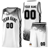 Custom White Personalized Cloud Pattern Sports Sets Uniform Basketball Jersey