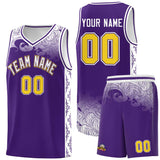 Custom Purple Personalized Cloud Pattern Sports Sets Uniform Basketball Jersey
