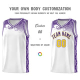 Custom White Personalized Cloud Pattern Sports Sets Uniform Basketball Jersey