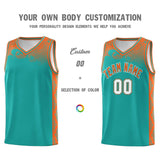 Custom Aqua Personalized Cloud Pattern Sports Sets Uniform Basketball Jersey