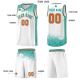 Custom White Personalized Cloud Pattern Sports Sets Uniform Basketball Jersey