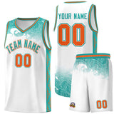 Custom White Personalized Cloud Pattern Sports Sets Uniform Basketball Jersey