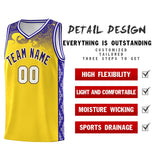 Custom Gold Personalized Cloud Pattern Sports Sets Uniform Basketball Jersey