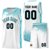 Custom White Personalized Cloud Pattern Sports Sets Uniform Basketball Jersey