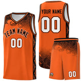 Custom Orange Personalized Cloud Pattern Sports Sets Uniform Basketball Jersey