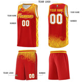 Custom Red Personalized Cloud Pattern Sports Sets Uniform Basketball Jersey