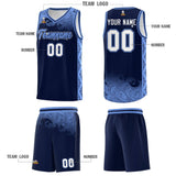Custom Navy Personalized Cloud Pattern Sports Sets Uniform Basketball Jersey