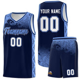 Custom Navy Personalized Cloud Pattern Sports Sets Uniform Basketball Jersey