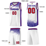 Custom White Personalized Cloud Pattern Sports Sets Uniform Basketball Jersey