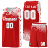 Custom Red Personalized Cloud Pattern Sports Sets Uniform Basketball Jersey