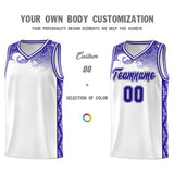 Custom White Personalized Cloud Pattern Sports Sets Uniform Basketball Jersey