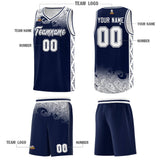 Custom Navy Personalized Cloud Pattern Sports Sets Uniform Basketball Jersey
