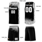 Custom Black Personalized Cloud Pattern Sports Sets Uniform Basketball Jersey