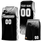Custom Black Personalized Cloud Pattern Sports Sets Uniform Basketball Jersey