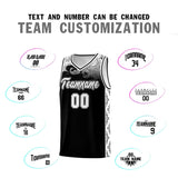 Custom Black Personalized Cloud Pattern Sports Sets Uniform Basketball Jersey