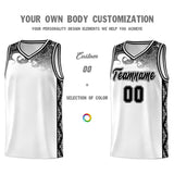 Custom White Personalized Cloud Pattern Sports Sets Uniform Basketball Jersey