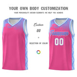 Custom Pink Personalized Cloud Pattern Sports Sets Uniform Basketball Jersey