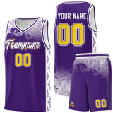 Custom Purple Personalized Cloud Pattern Sports Sets Uniform Basketball Jersey