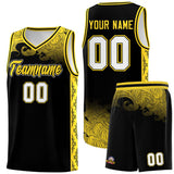 Custom Black Personalized Cloud Pattern Sports Sets Uniform Basketball Jersey