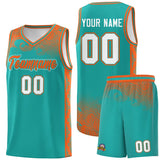 Custom Aqua Personalized Cloud Pattern Sports Sets Uniform Basketball Jersey