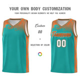 Custom Aqua Personalized Cloud Pattern Sports Sets Uniform Basketball Jersey