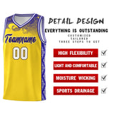 Custom Gold Personalized Cloud Pattern Sports Sets Uniform Basketball Jersey